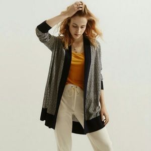 Lou & Grey for LOFT blue and gray knit open cardi